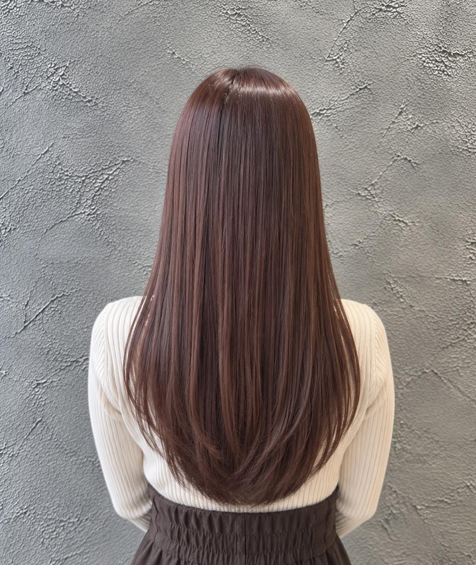 ロング カラー ブラウンカラー ピンクカラー ピンクブラウン ロング トリートメント 脇田 麗乃のヘアスタイル