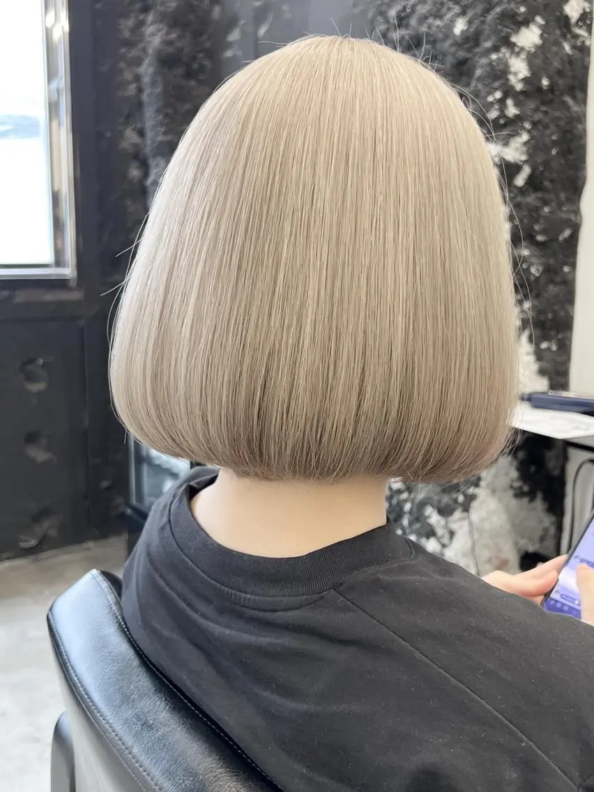 ショート ワンレンボブ ボブ 髪質改善 韓国風ヘア トリートメント ヘアカラー ダブルカラー/ -KOKO-本八幡のヘアスタイル