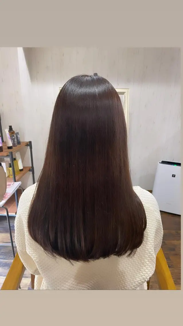ミディアム カラー ブラウンカラー カット ヘアカラー 西川 敏夫のヘアスタイル