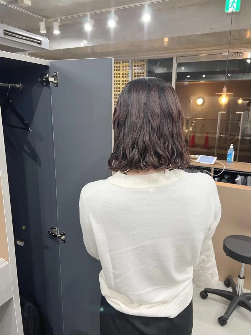 パーマ カット ヘアカラー パーマ ボブパーマコテ巻き風 パーマNo1深江秀平のヘアスタイル