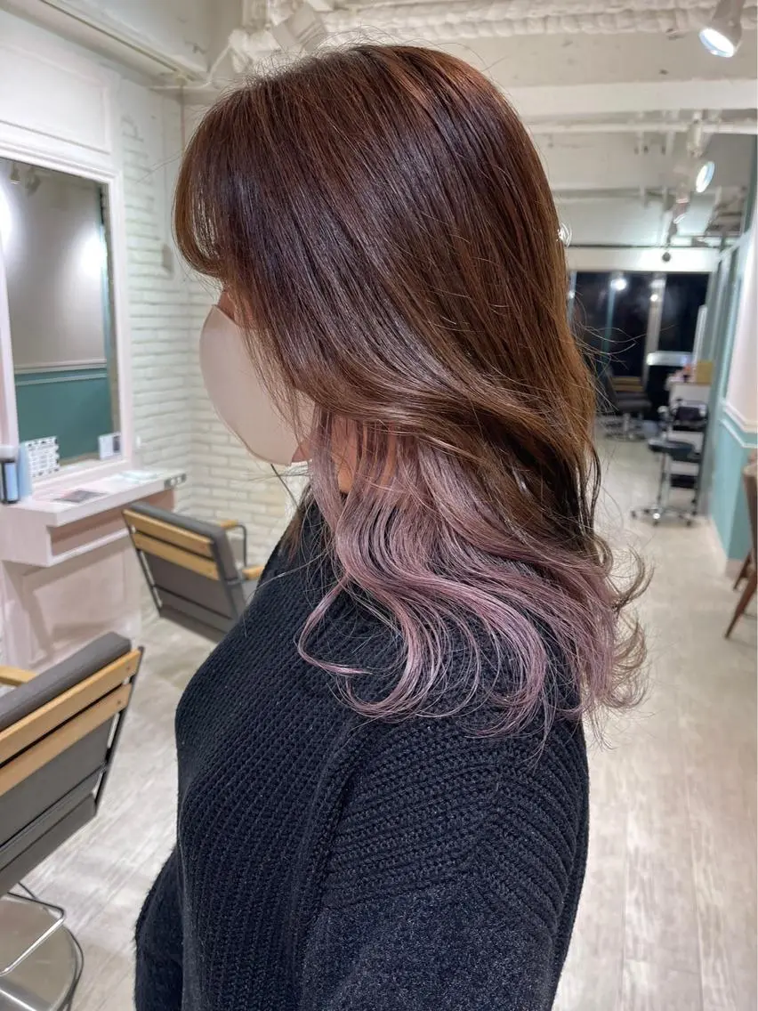 ミディアム カラー 仙台Ｉ韓国レイヤー Ｉ髪質改善Ｉ伊藤拓海のヘアスタイル