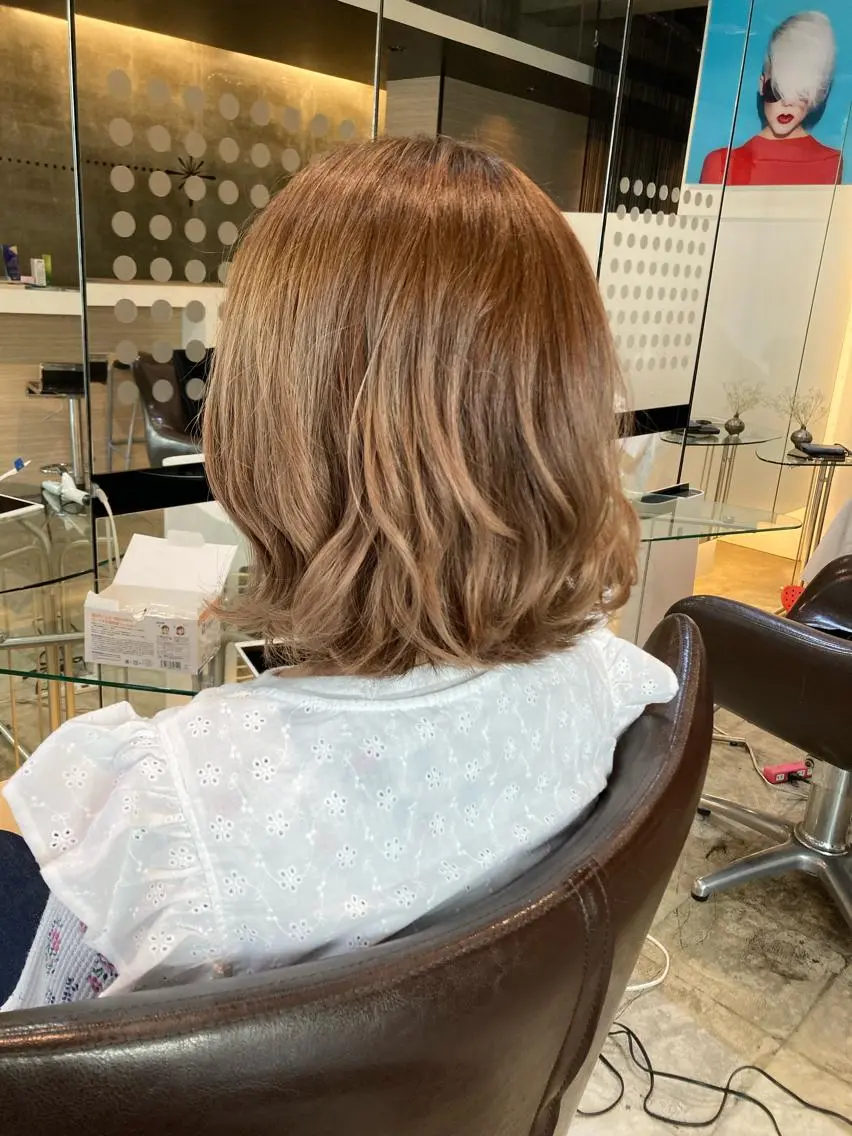 ミディアム カット ヘアカラー トリートメント 奥野 貴哉のヘアスタイル
