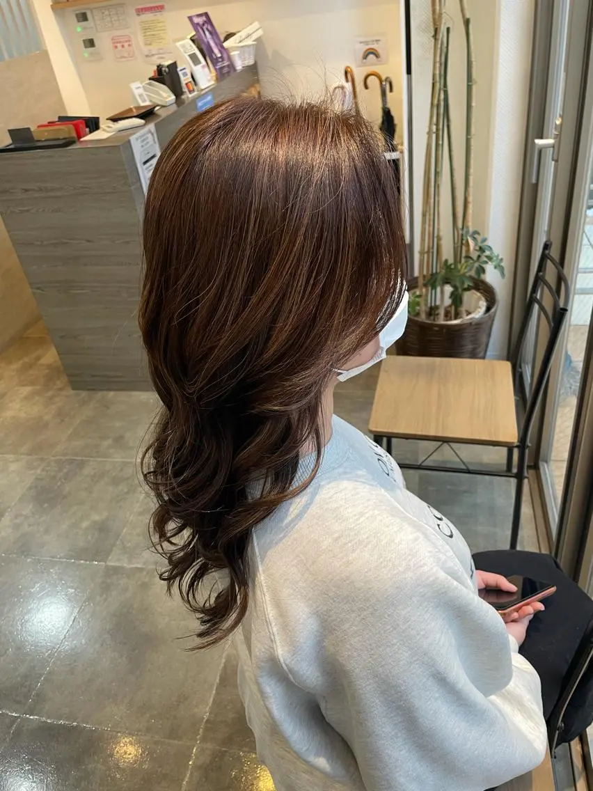 ロング ハイライト レイヤーカット/髪質 改善/矯正🤍吉田のヘアスタイル