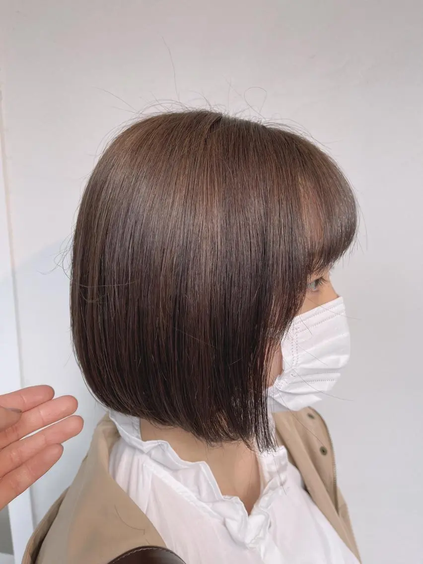 ショート カラー グレージュ ラベンダーカラー ラベンダーグレージュ ラベンダーグレー ボブ kyon.hair 韓国カットカラーのヘアスタイル