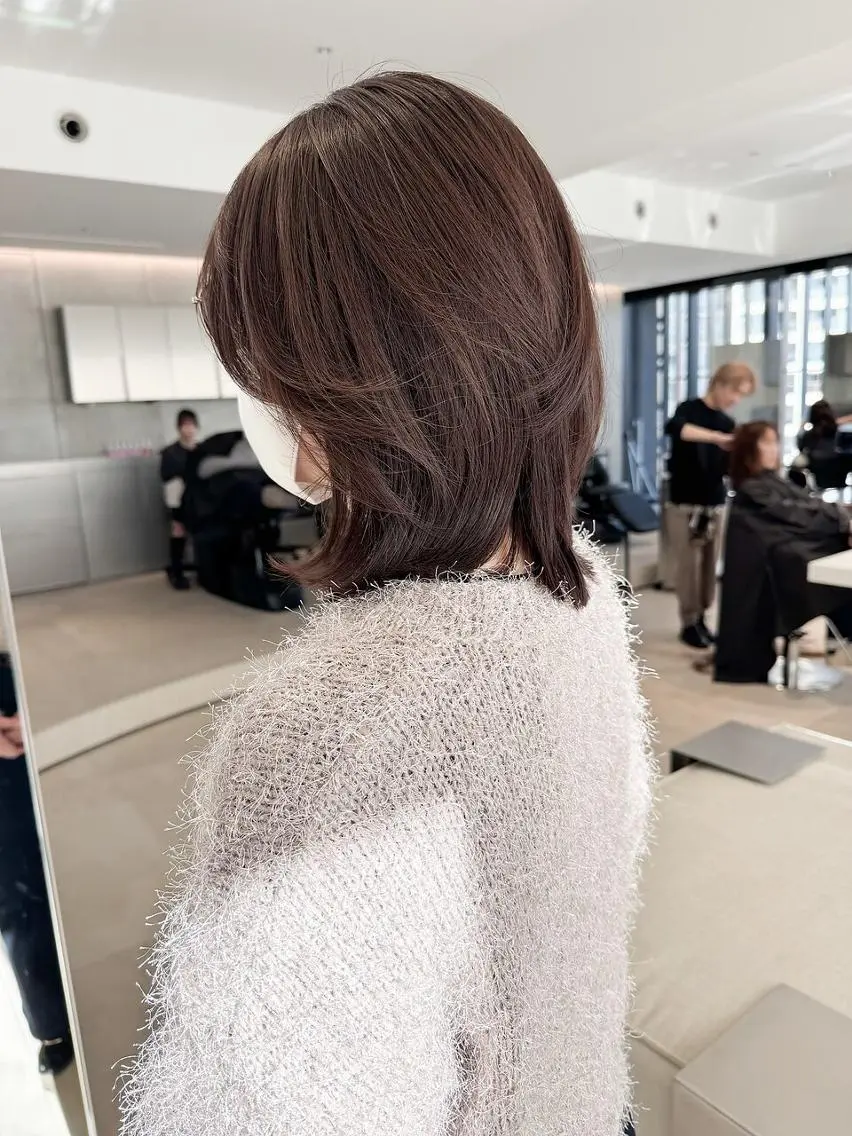 セミロング カラー セミロングパーマ ブリーチ ブラウンカラー ダブルカラー ハイライトカラー カット ヘアカラー トリートメント ELEN 向ヶ丘遊園のヘアスタイル