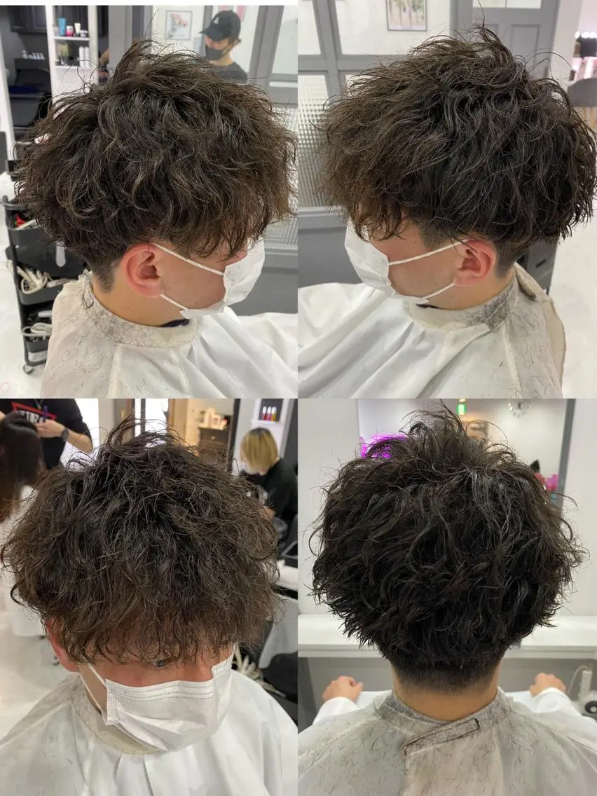 ショート カラー パーマ ヘアアレンジ メンズ カット パーマ トリートメント 🔥メンズパーマ 特化 渡辺一翔のヘアスタイル