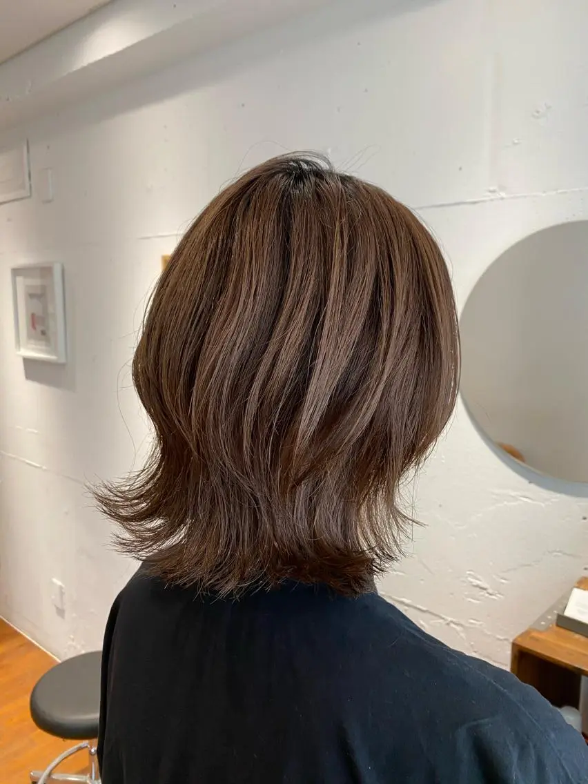 ミディアム カラー カット ヘアカラー トリートメント 🟩くすみカラー/ボ ブ/ショート/大司のヘアスタイル