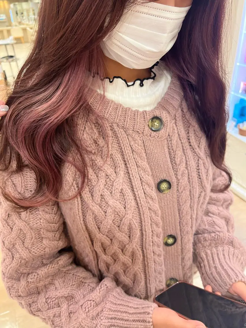 ミディアム カラー ヘアカラー トリートメント 暖色/ブリーチカラー 🎀 M i k uのヘアスタイル