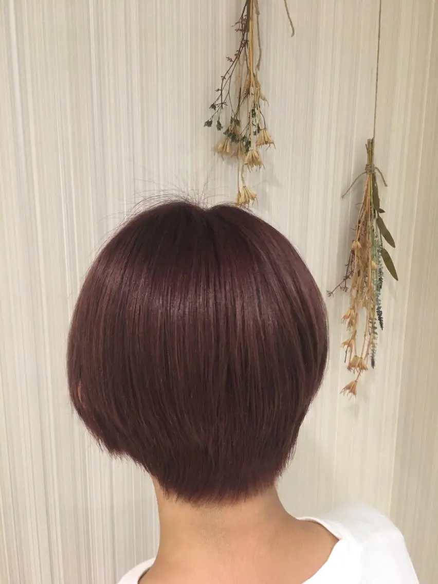 ショート カラー ダブルカラー レッドカラー ハイトーン/ブリーチ 山崎 悠次のヘアスタイル