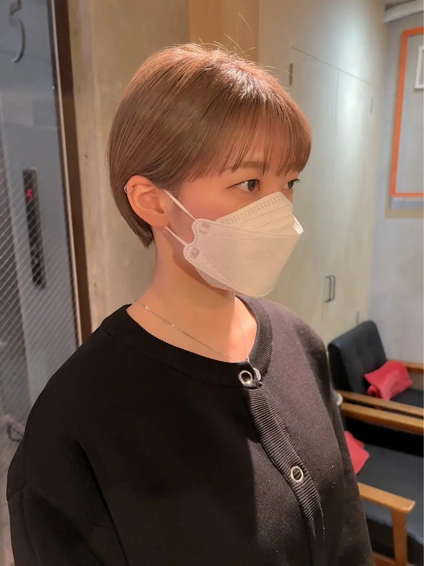 ショート カラー ショートヘア 立川✨ブリーチ・ ケアブリーチ✨のヘアスタイル