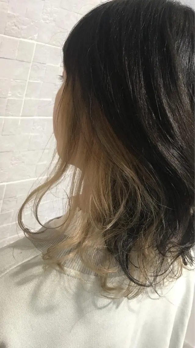 ミディアム カラー ヘアアレンジ アディクシーカラー ブリーチ イルミナカラー ヘアカラー トリートメント shi hoのヘアスタイル