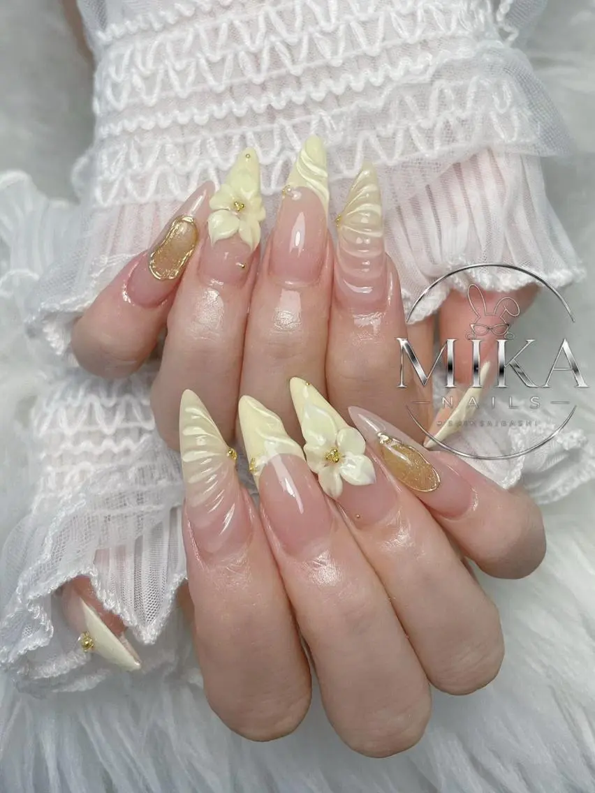 ネイル アートネイル チークネイル ドット フットネイル フレンチネイル Mika Nails 心斎橋のネイルデザイン