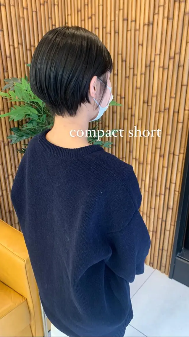 ショート カラー 黒髪 ブルーカラー ブルーブラック ショートヘア カット トリートメント 山下恋佳/矢場町/ ブリーチ/ショートのヘアスタイル
