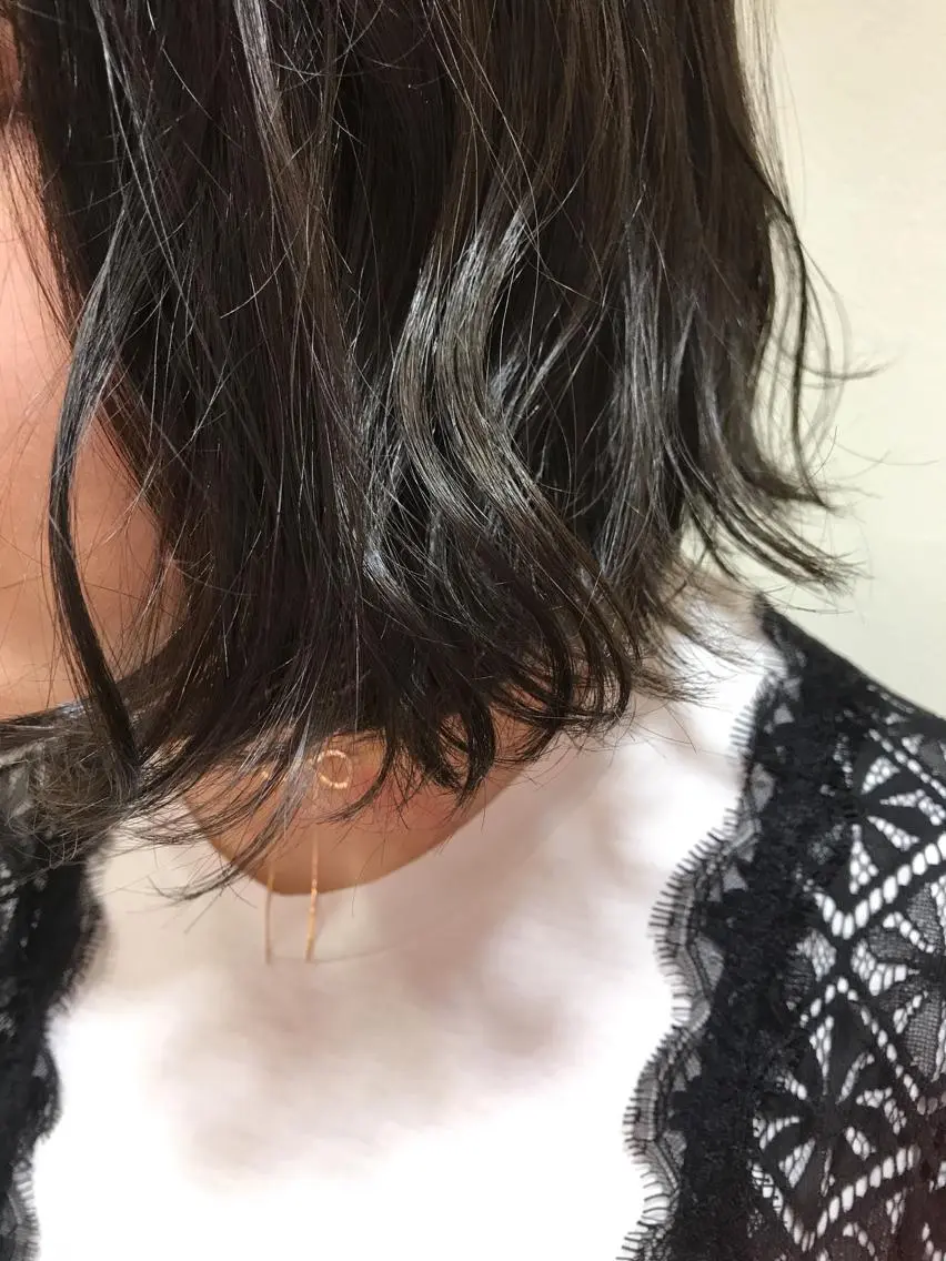 ミディアム カラー ハイライトカラー ハイライト 🪐脱白髪染め 🪐松尾菜々美のヘアスタイル