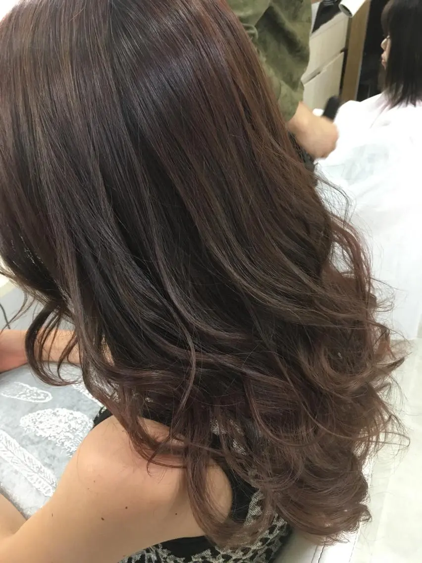 セミロング ロング カラー アッシュ グラデーションカラー ピンクカラー ピンクアッシュ 髪質改善 中川 翔のヘアスタイル