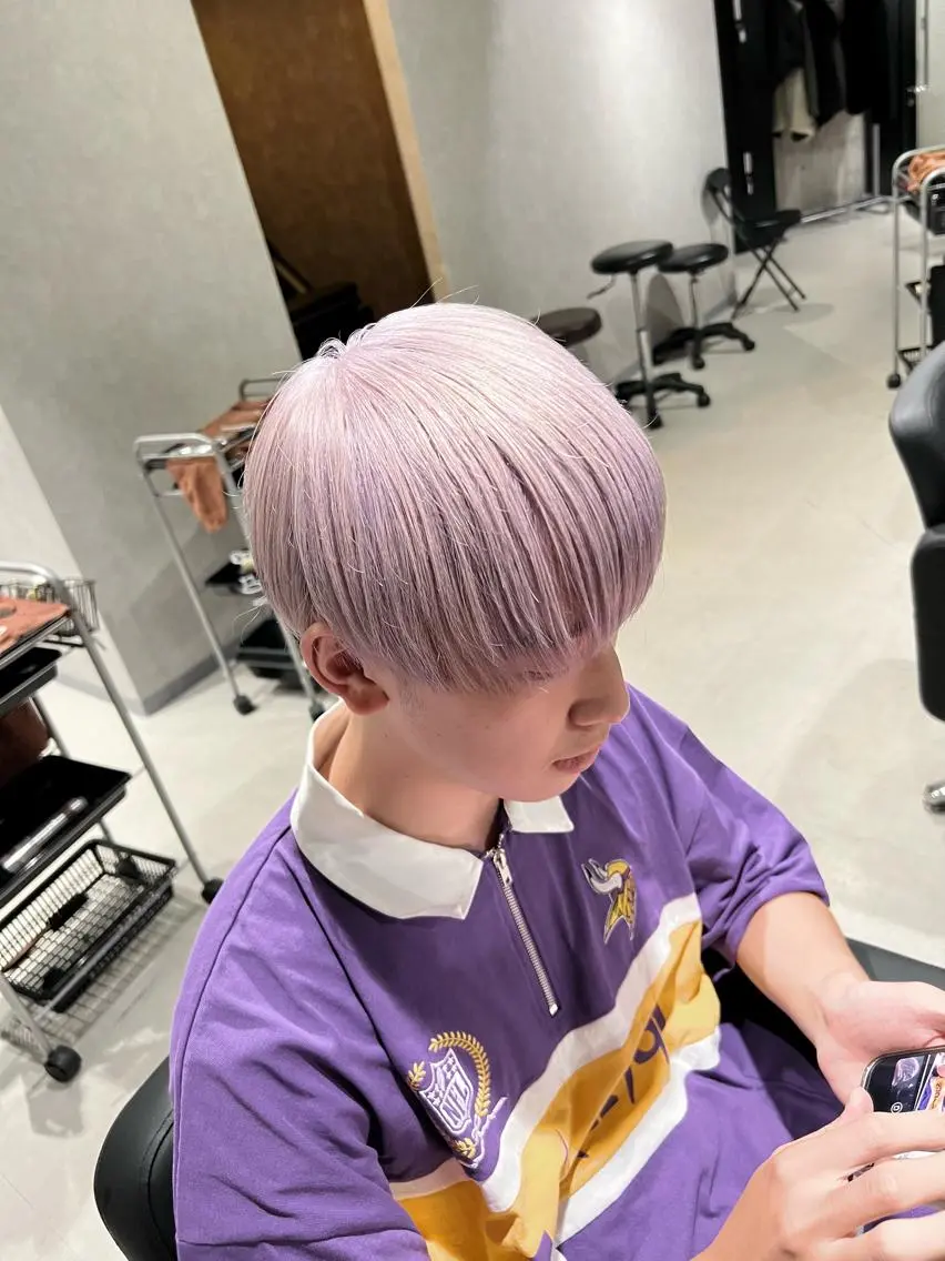 ショート カラー ヘアアレンジ メンズ マッシュ グレージュ 髪質改善_WHITE RYUSUKEのヘアスタイル