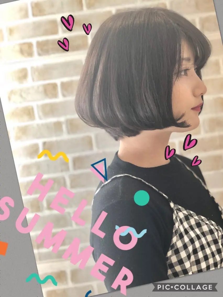 ショート カラー 透明感カラー ハイライトカラー イルミナカラー ハイライト ヘアカラー トリートメント ヘアセット 永島 桜のヘアスタイル