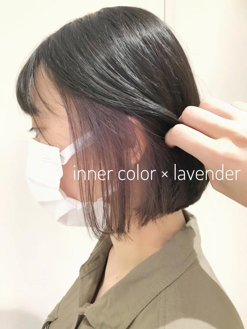 ショート カラー インナーカラー ラベンダーカラー 大平 美沙のヘアスタイル