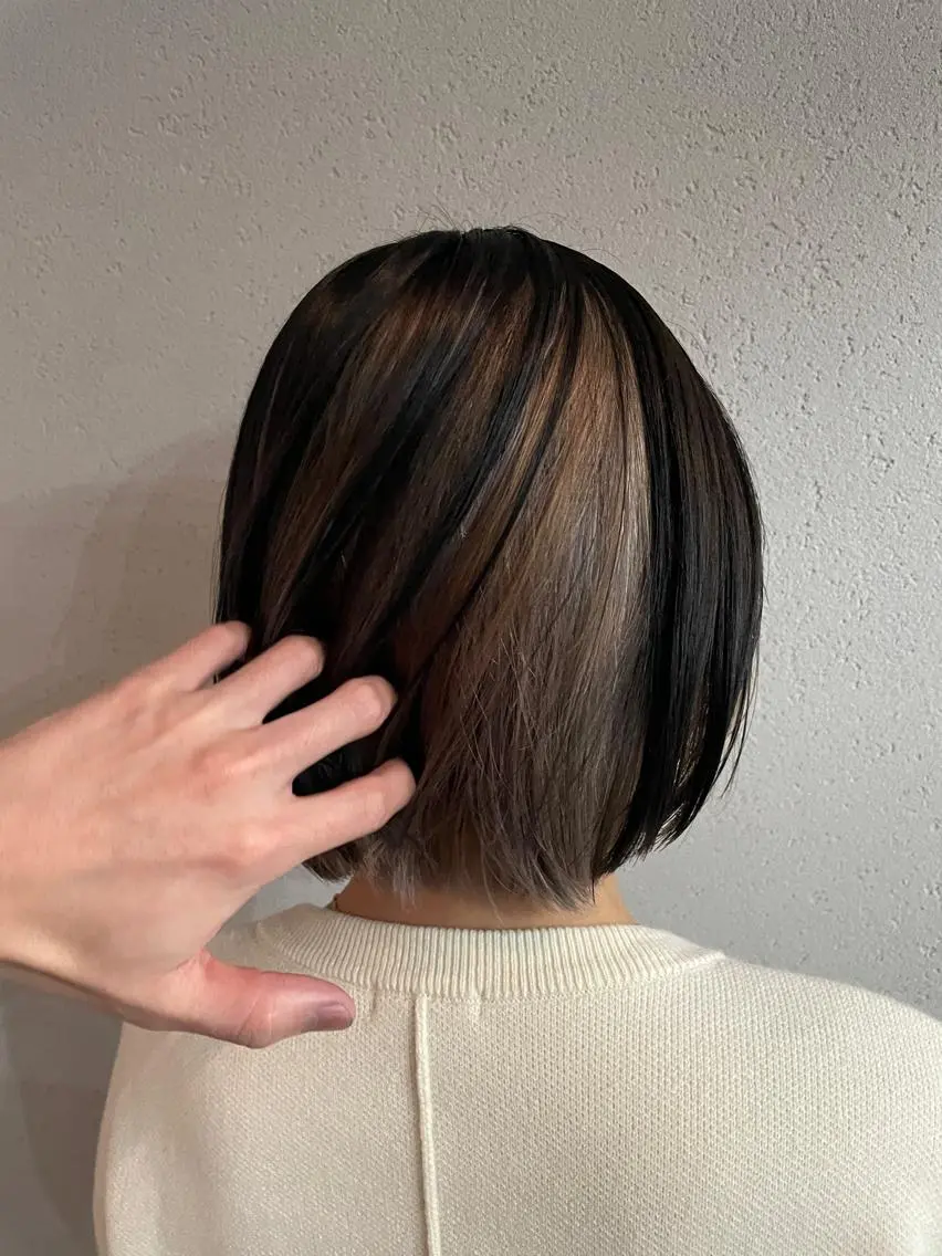 ミディアム カラー ヘアカラー 吉田一輝 外国人パーマのヘアスタイル
