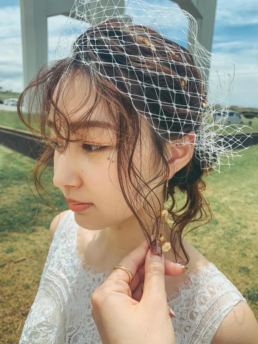 ロング ヘアアレンジ 結婚式・ブライダル 𝗦𝗢 -スオ- HAZUKIのマツエク・マツパデザイン