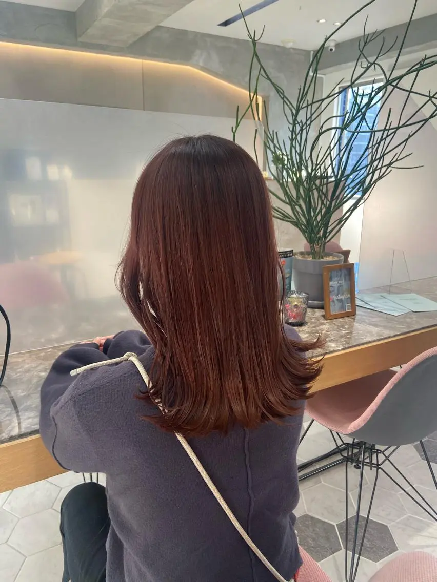 セミロング カラー レッドカラー APOLLO♡ ＭＩＯのヘアスタイル