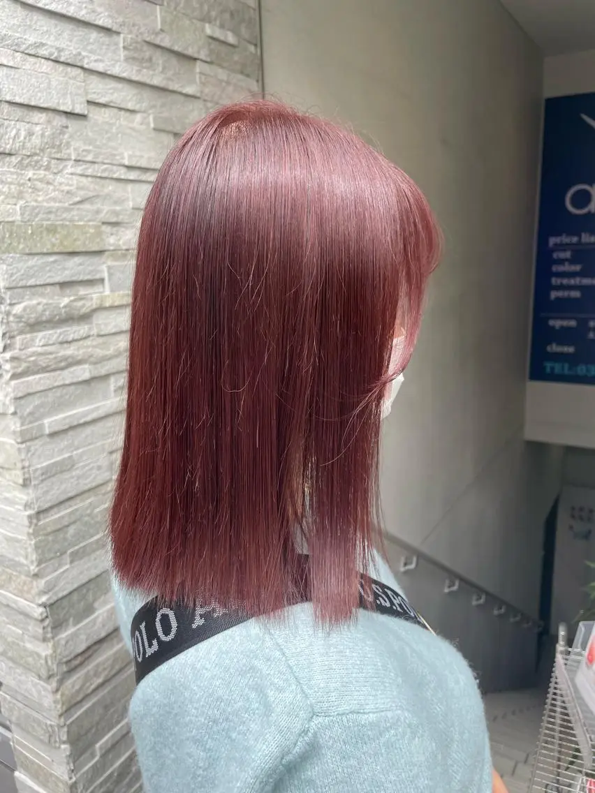 ミディアム ピンクブラウン ヘアカラー トリートメント 💖KANAMI💖 似合わせヘアスタイルのヘアスタイル