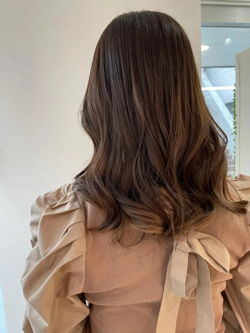 セミロング カラー 韓国風ヘア カット ヘアカラー 店長福島成美/髪質 改善縮毛矯正/カラーのヘアスタイル