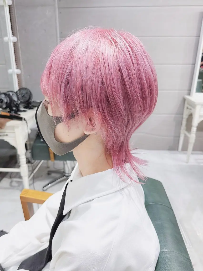 ミディアム ヘアアレンジ カラー ハイトーンカラー ピンクカラー Days 透明感カラーのヘアスタイル