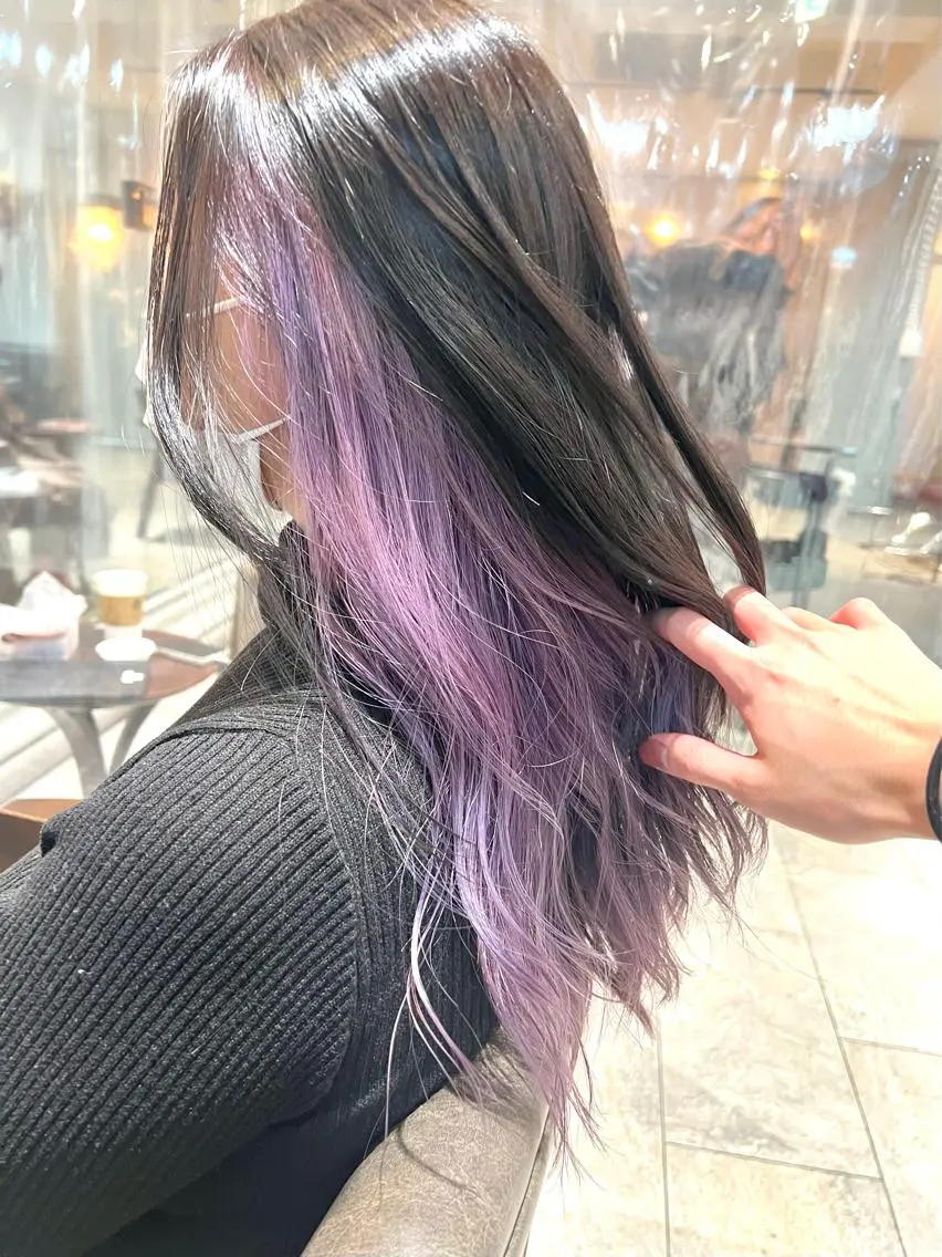 セミロング カラー ヘアアレンジ ネイル ヘアカラー トリートメント ヘッドスパ ヘアセット 🌈インナーカラー ‘ショウマ’🌈のヘアスタイル