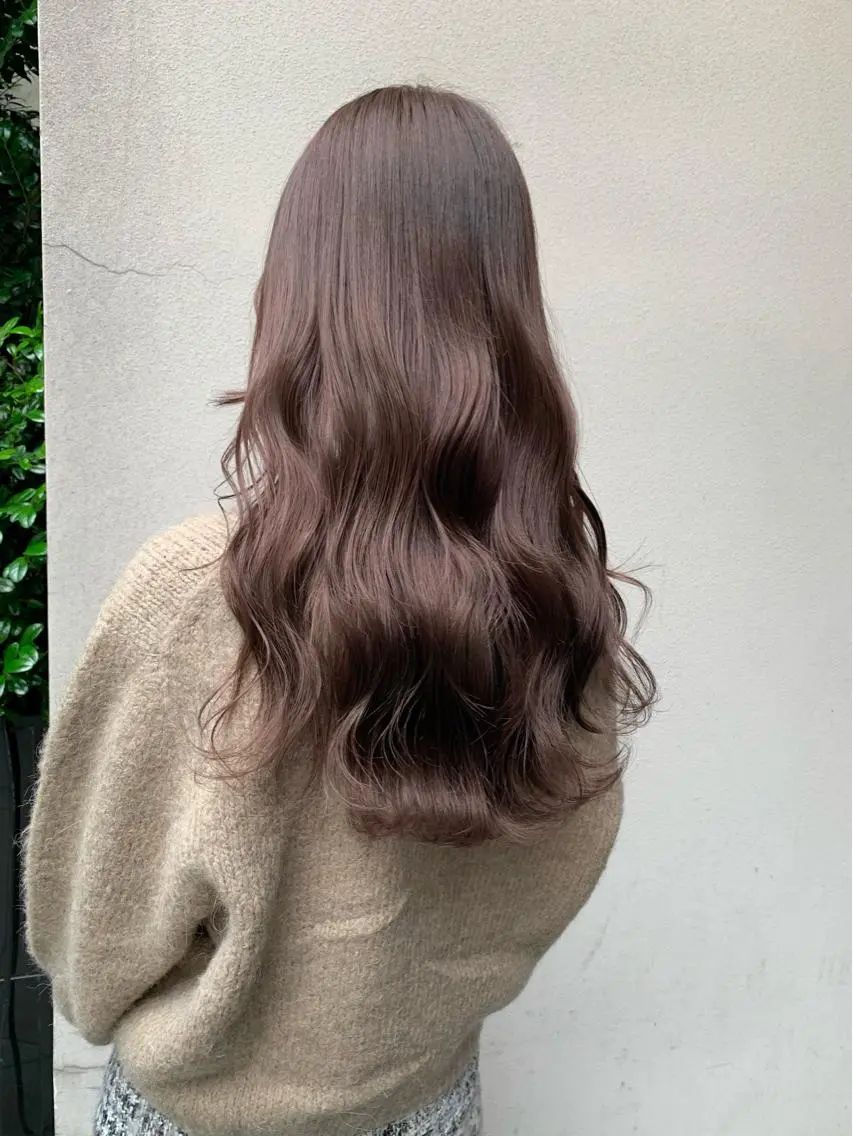ロング カラー ベージュカラー ピンクカラー ピンクベージュ 矢野 晃平のヘアスタイル