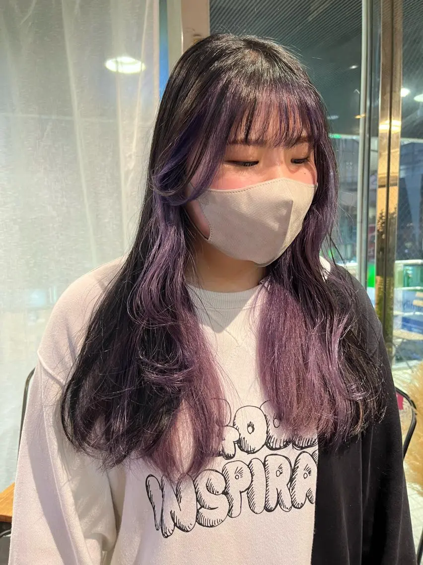 ロング カラー ブリーチ ケアブリーチ ダブルカラー イヤリングカラー ハイトーンカラー 💖デザインカラー/ タダ ハナカ💖のヘアスタイル