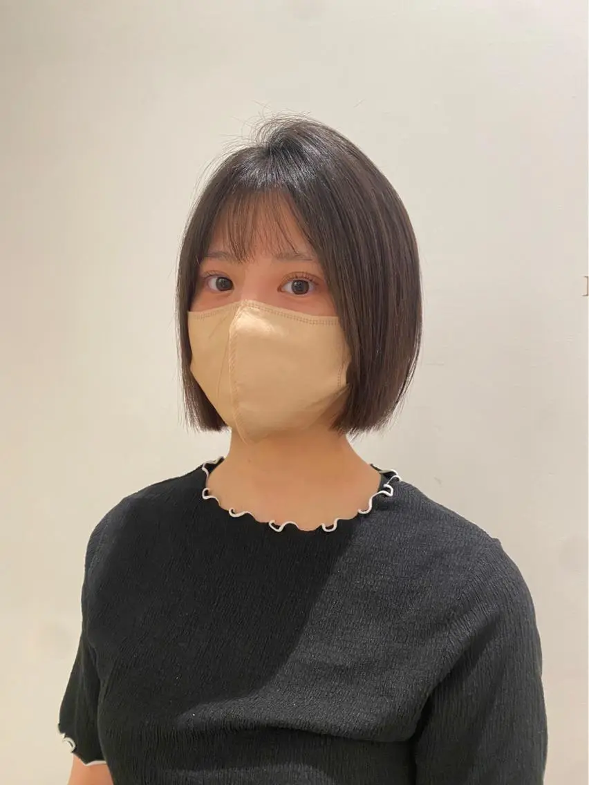 ショート ワンレンボブ ショートボブ ボブ 髪質改善 タンバルモリ 🌿レイヤー/ブリー チ/🌿JINのヘアスタイル