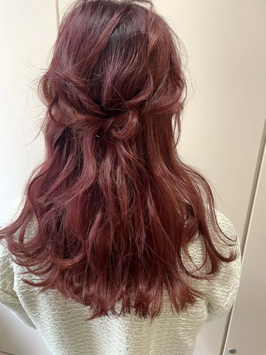 セミロング ヘアアレンジ ハーフアップ SHANTi 飯塚 ヘアセット/髪質改善のヘアスタイル