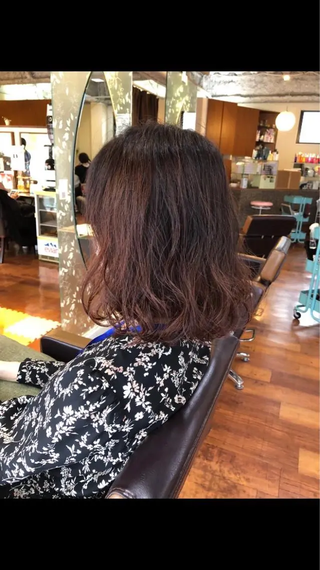 ミディアム パーマ ミディアムパーマ 奈良橋 彩圭のヘアスタイル