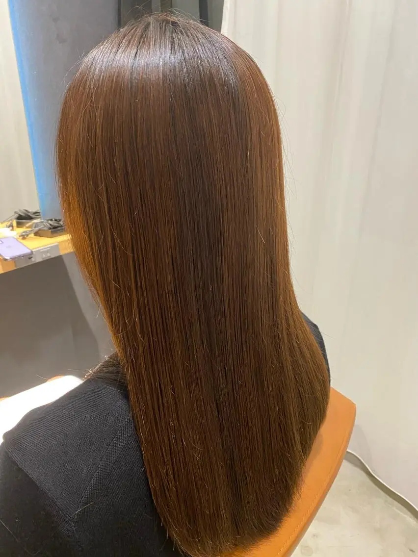 セミロング パーマ くせ毛 髪質改善 ストレートパーマ カット 縮毛矯正 トリートメント 田中 アキオのヘアスタイル