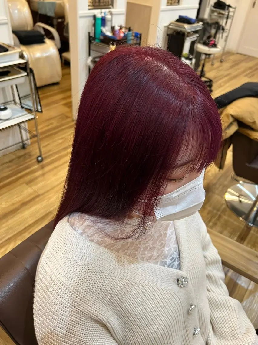ロング カラー ピンクカラー 🐰ハイトーンカラー 畠山　渡🐰のヘアスタイル