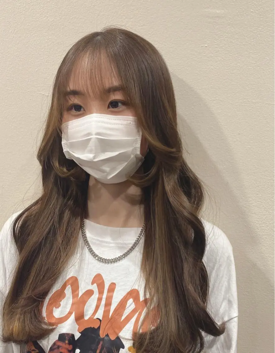 ロング カラー 韓国風ヘア 小顔カット KAREN🕊️ 大宮美容室のヘアスタイル