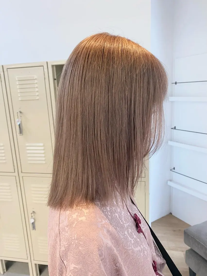 ミディアム カラー ベージュカラー ピンクカラー ヘアカラー ｱｵﾇﾏﾐﾕ☁️ /ボブ/ハイトーン/のヘアスタイル