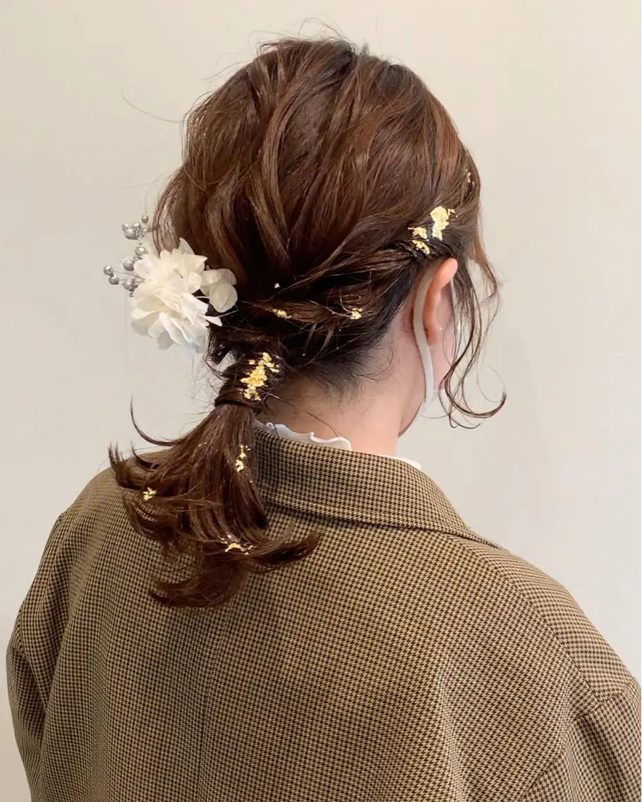 ロング カラー メンズ ヘアセット 落合希 Olivebeigeのヘアスタイル