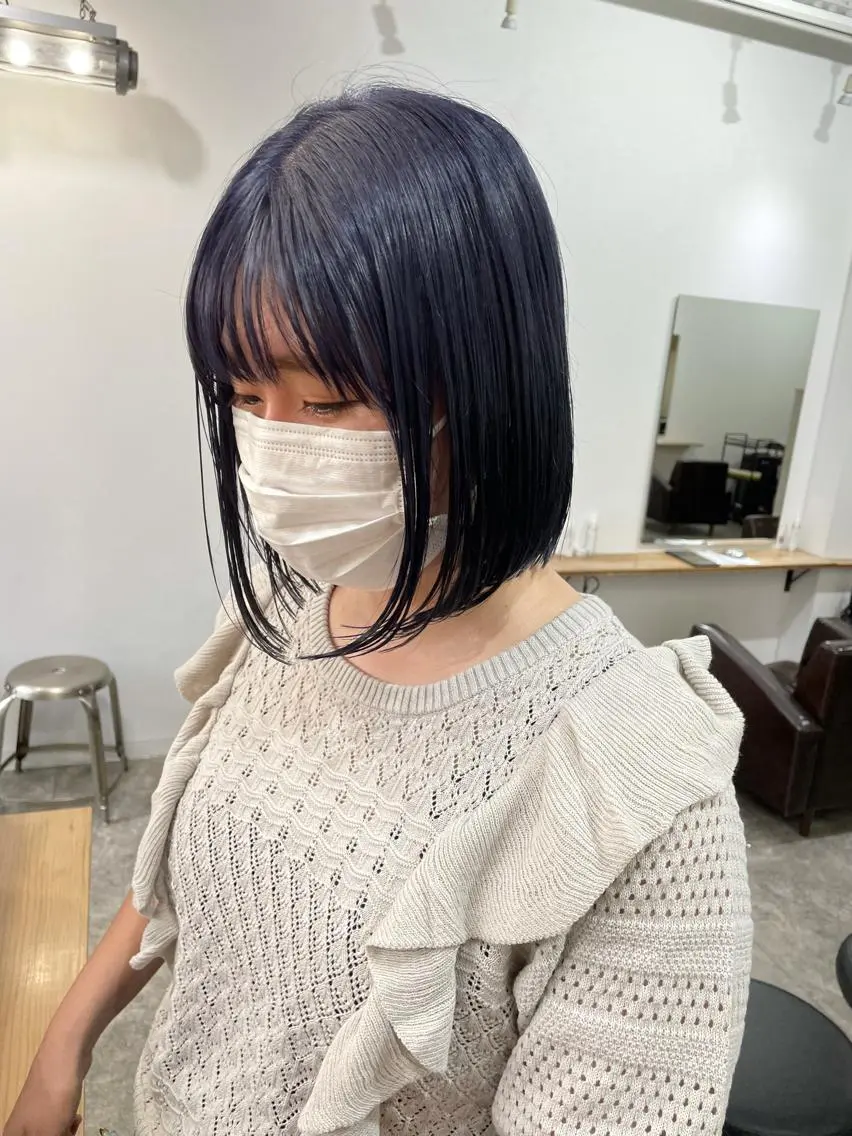 ショート カラー ディープラベンダー ラベンダーカラー パーマ/透明感カラー /ボブ/吉田一生のヘアスタイル