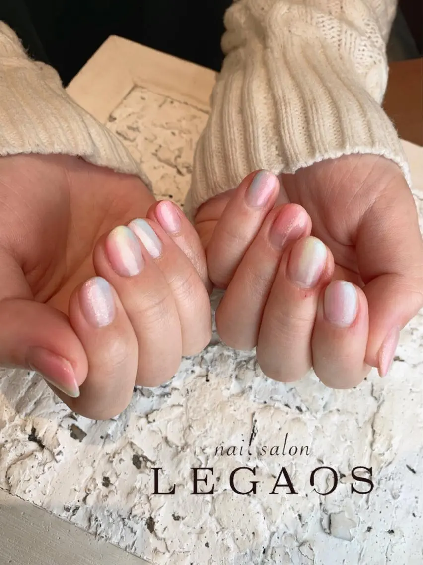 ネイル ニュアンスネイル パステルネイル センター南 LEGAOSなおこのネイルデザイン