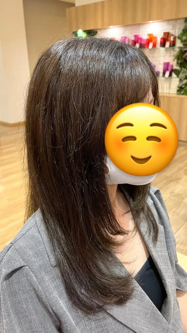 ミディアム 顔周りカット レイヤーカット 木村 魁成のヘアスタイル