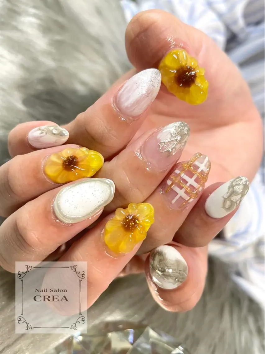 ネイル アートネイル クリアネイル ぷっくりネイル NailSalon CREAのネイルデザイン