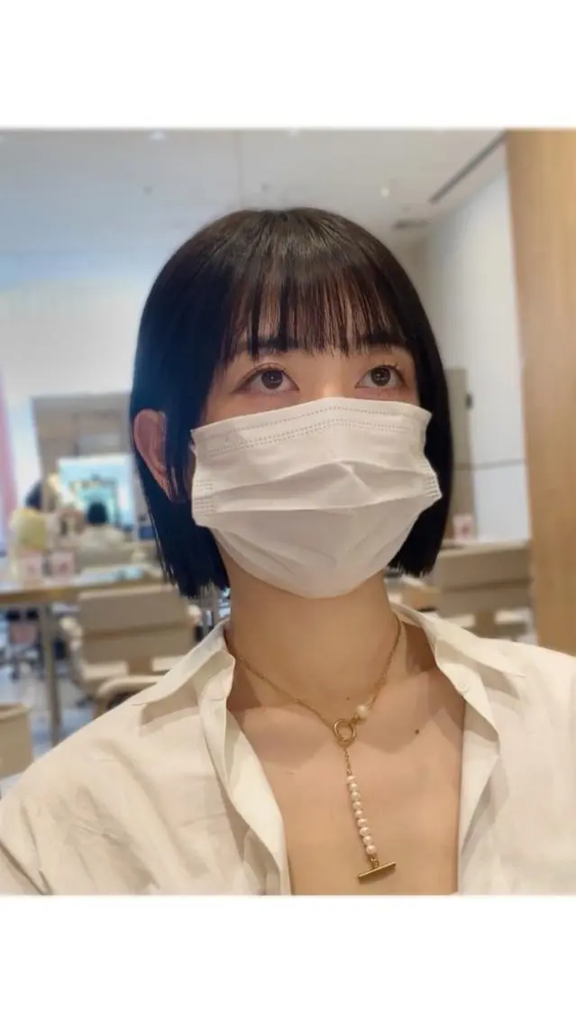 ショート カラー パーマ ヘアアレンジ 切りっぱなしボブ バレイヤージュ ブリーチ ケアブリーチ 透明感カラー カット ヘアカラー トリートメント ヘアセット 小野寺瑞希 /最小顔カットのヘアスタイル