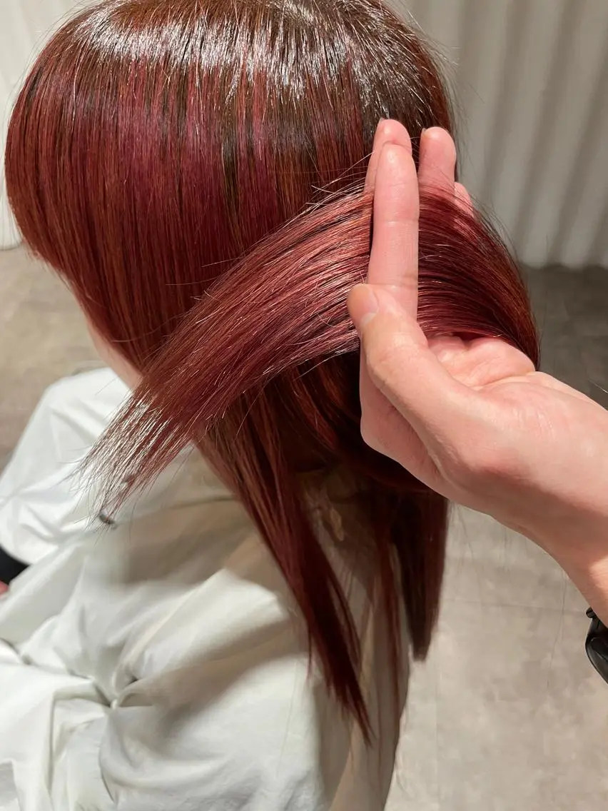 ロング カラー 切りっぱなしボブ/ 三瀬翔のヘアスタイル