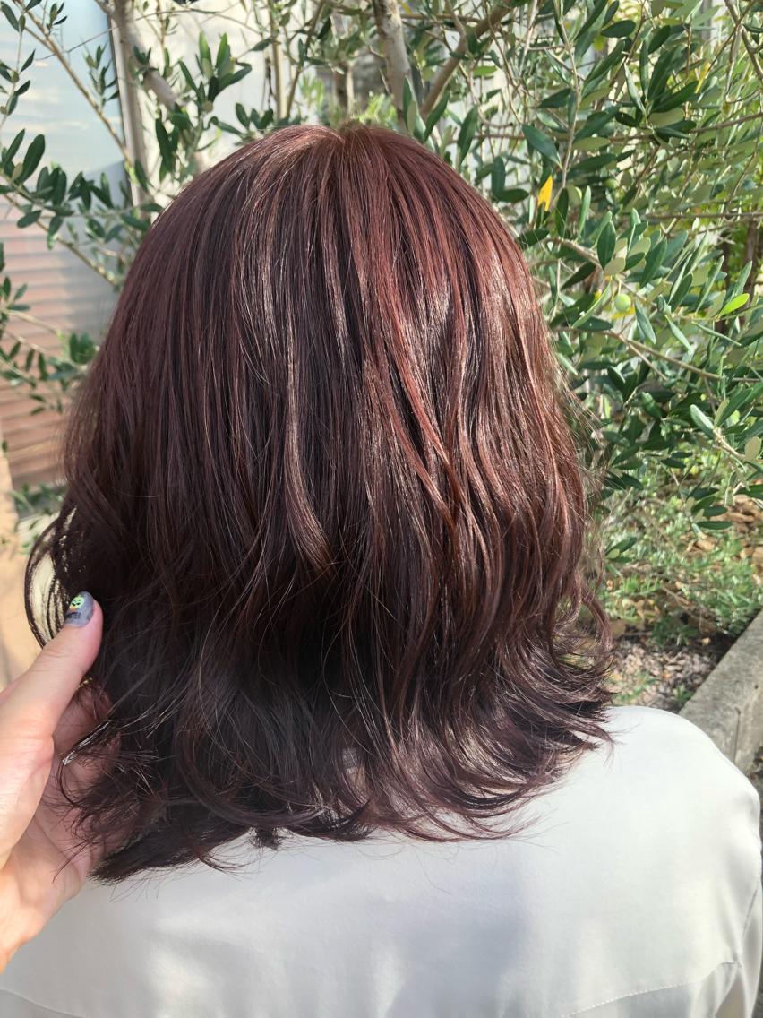 ミディアム カラー ブラウンカラー ピンクカラー ピンクブラウン ヘアカラー 似合わせ/顔周り 💛Mayuka🧡のヘアスタイル