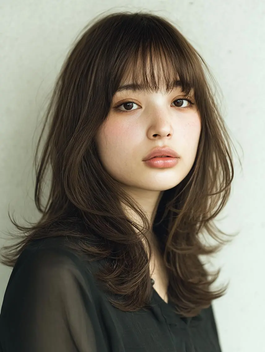 セミロング 🍒暖色×ハイトーン ×デザイン✨まなりのヘアスタイル