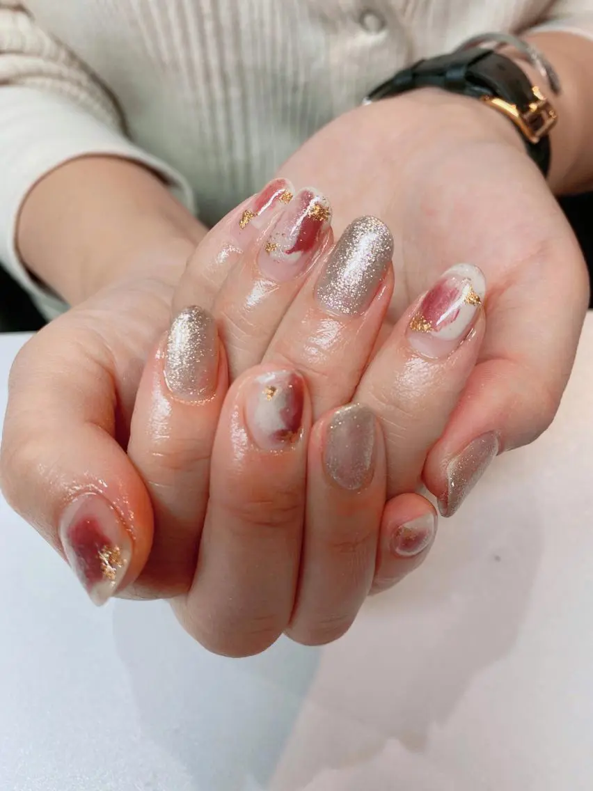 ネイル 持ち込み ニュアンスネイル 錦糸町 mi_nailのネイルデザイン