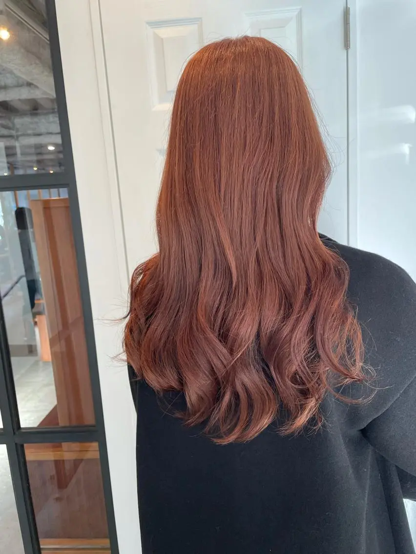 ロング カラー ベージュカラー ブリーチ オレンジ オレンジベージュ カット ヘアカラー トリートメント 中目黒🌼 🌼ハナのヘアスタイル
