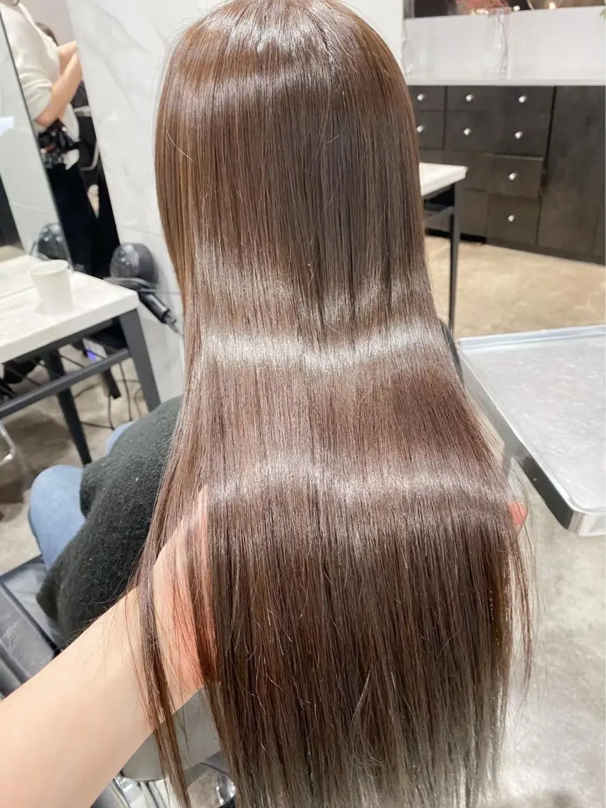 セミロング カラー パーマ 伸ばしかけ 増子 祐太朗のヘアスタイル